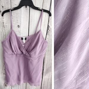 Studio 1940 NEW VTG Y2K FAIRY Purple Silver Shimmer VNeck Tank 20 Plus GOING OUT